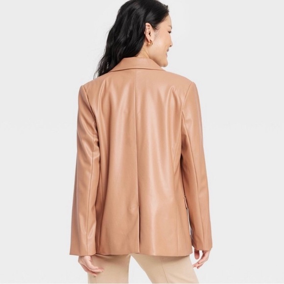 NWT A New Day Relaxed Fit  Faux Leather Blazer Jacket Small - Picture 3 of 5